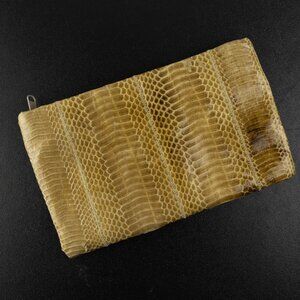 🐍 Giani Bernini Genuine Snake Leather Clutch – Neutral Taupe